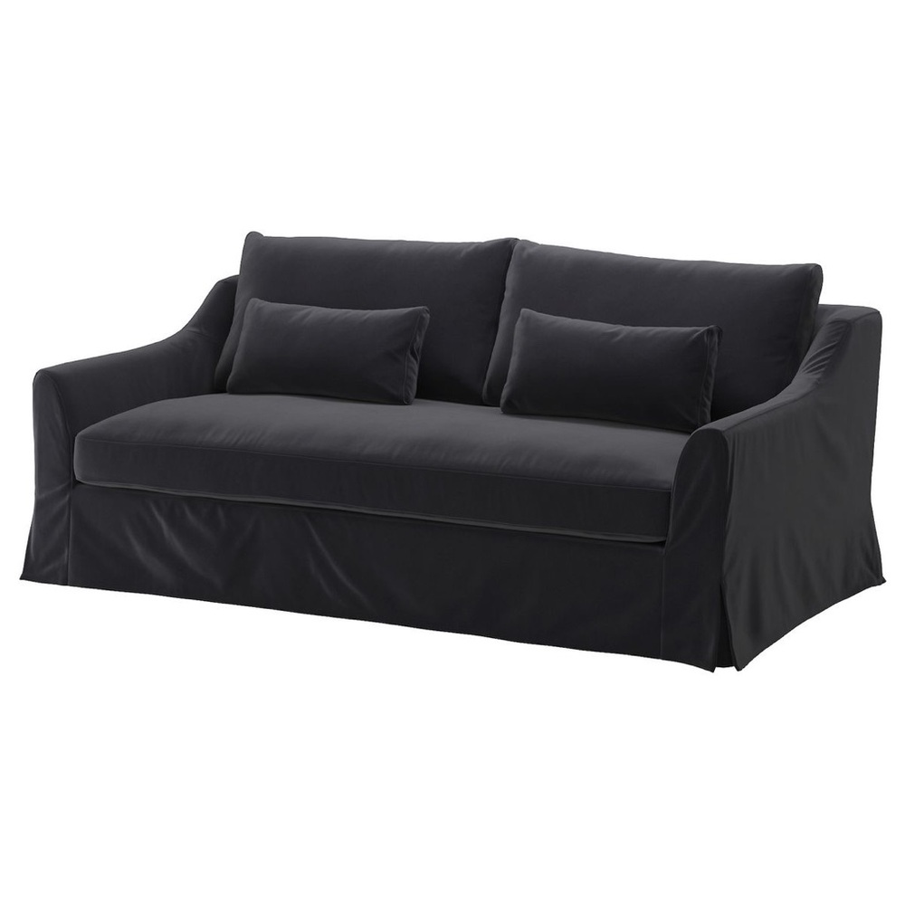 IKEA loveseat djuparp dark gray velvet slipcover